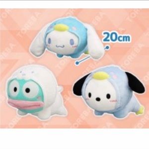 Set of 3 Sanrio Ice Friends Plushies Cinnamoroll, Pochacco, and Hangyodon NWT ✨